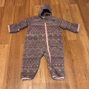 Columbia hooded Fleece Baby Snowtop II Bunting Snowsuit size 6/12 months